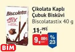 BİSCOLATASTİX ÇİKOLATA KAPLI ÇUBUK BİSKÜVİ